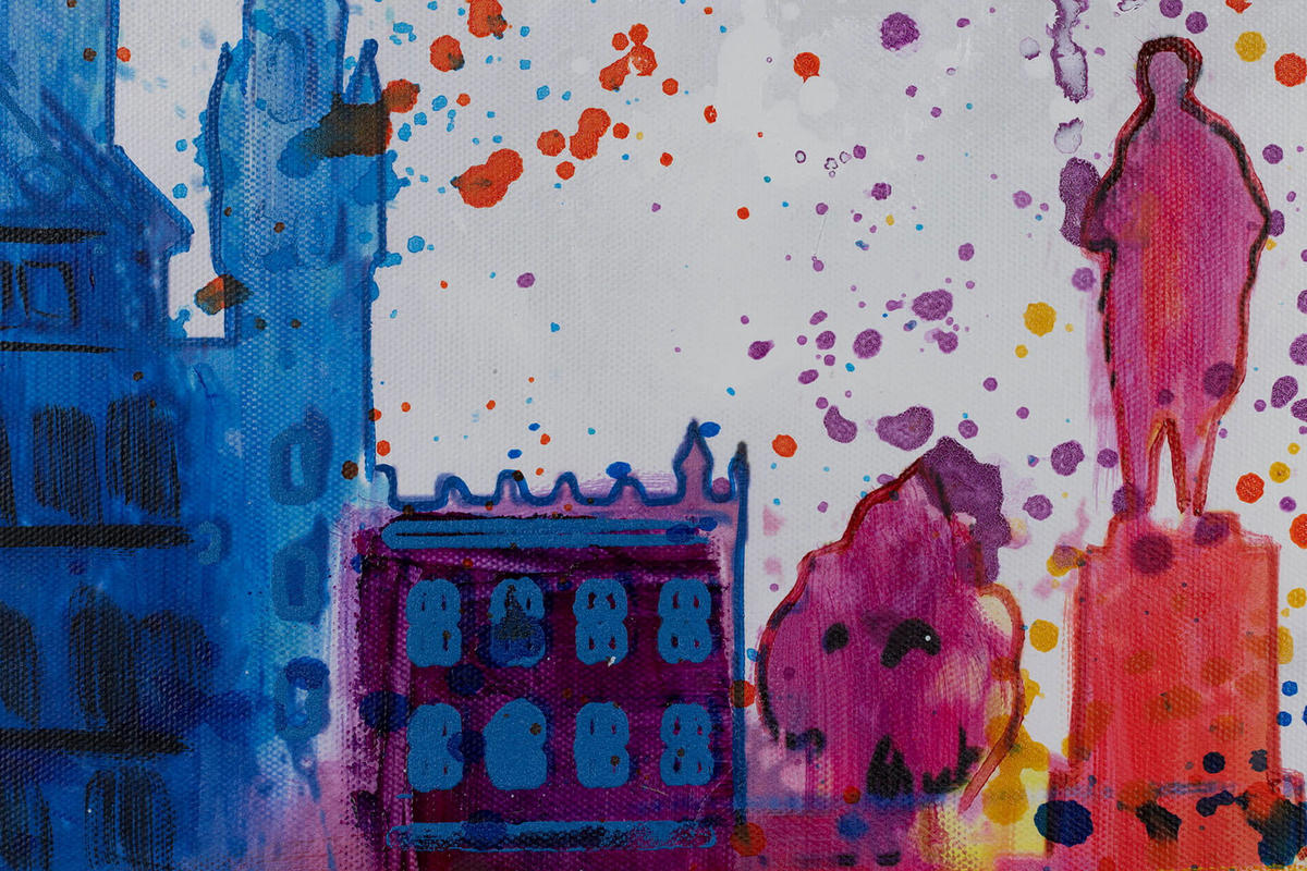 ACRYLBILD HANDGEMALT 120/60 cm - Multicolor/Grau, Holz/Textil (2/60cm) - KUNSTLOFT