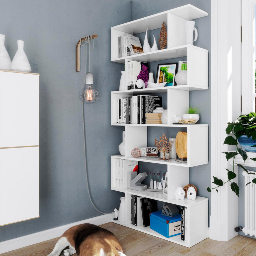 Thumbnail - VS Venta-stock Regal, Weiß, Holzwerkstoff, 80x192x25 cm, Wohnzimmer, ,
