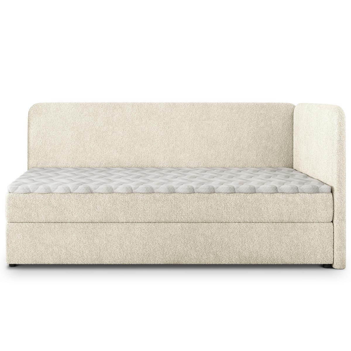 POSTEL BOXSPRING GINA 90x200 cm, s matrací a úložným prostorem, krémová - krémová, kompozitní dřevo/textil (90/200cm) - MASSENO