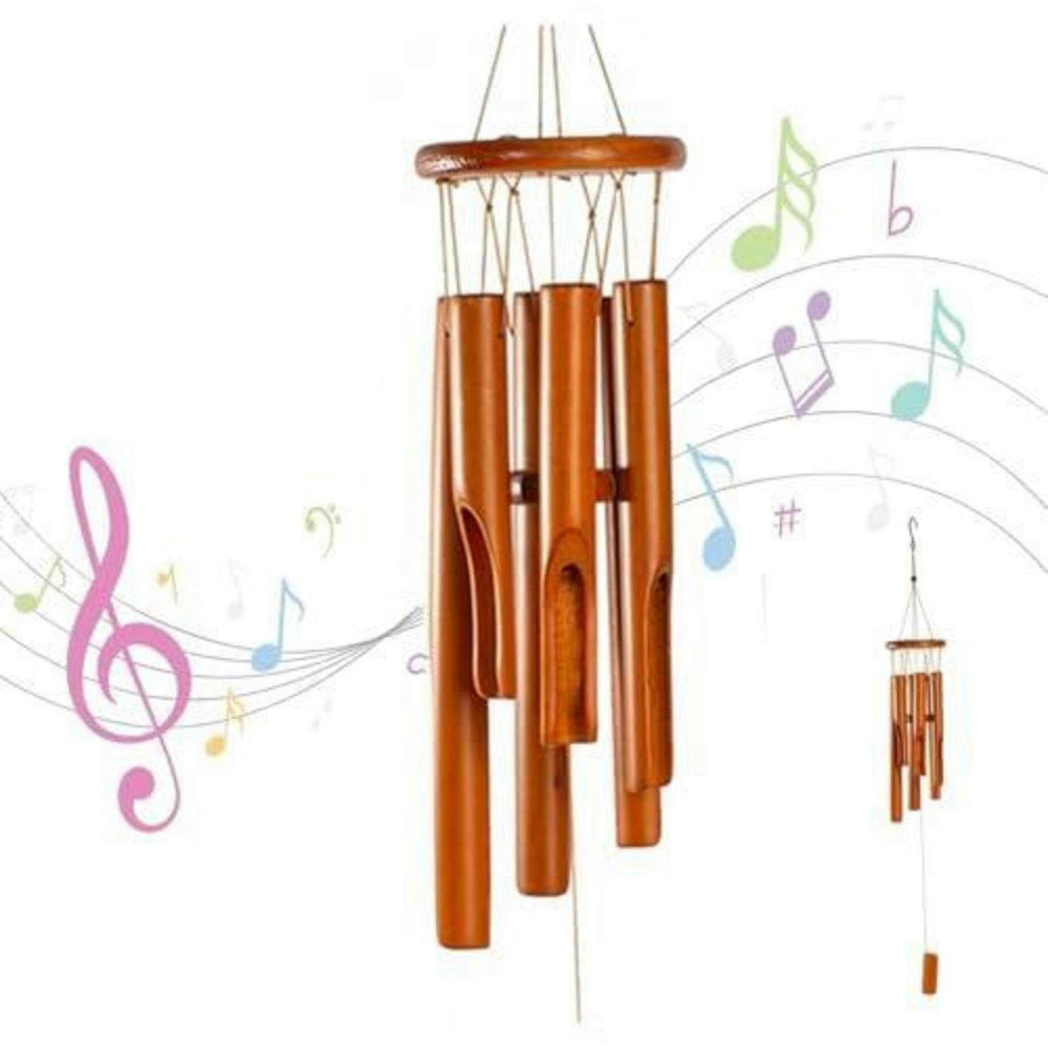 WINDSPIEL Bambus 6 Rohre 78 cm - Braun, Naturmaterialien (78/12.7/12.7cm)