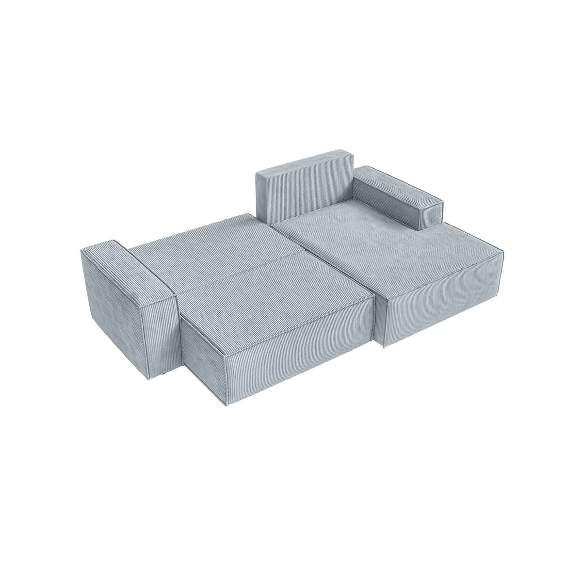ECKSOFA Kokko mit Schlaffunktion, Blaugrau - Blaugrau, Textil (267/167cm) - Fedve