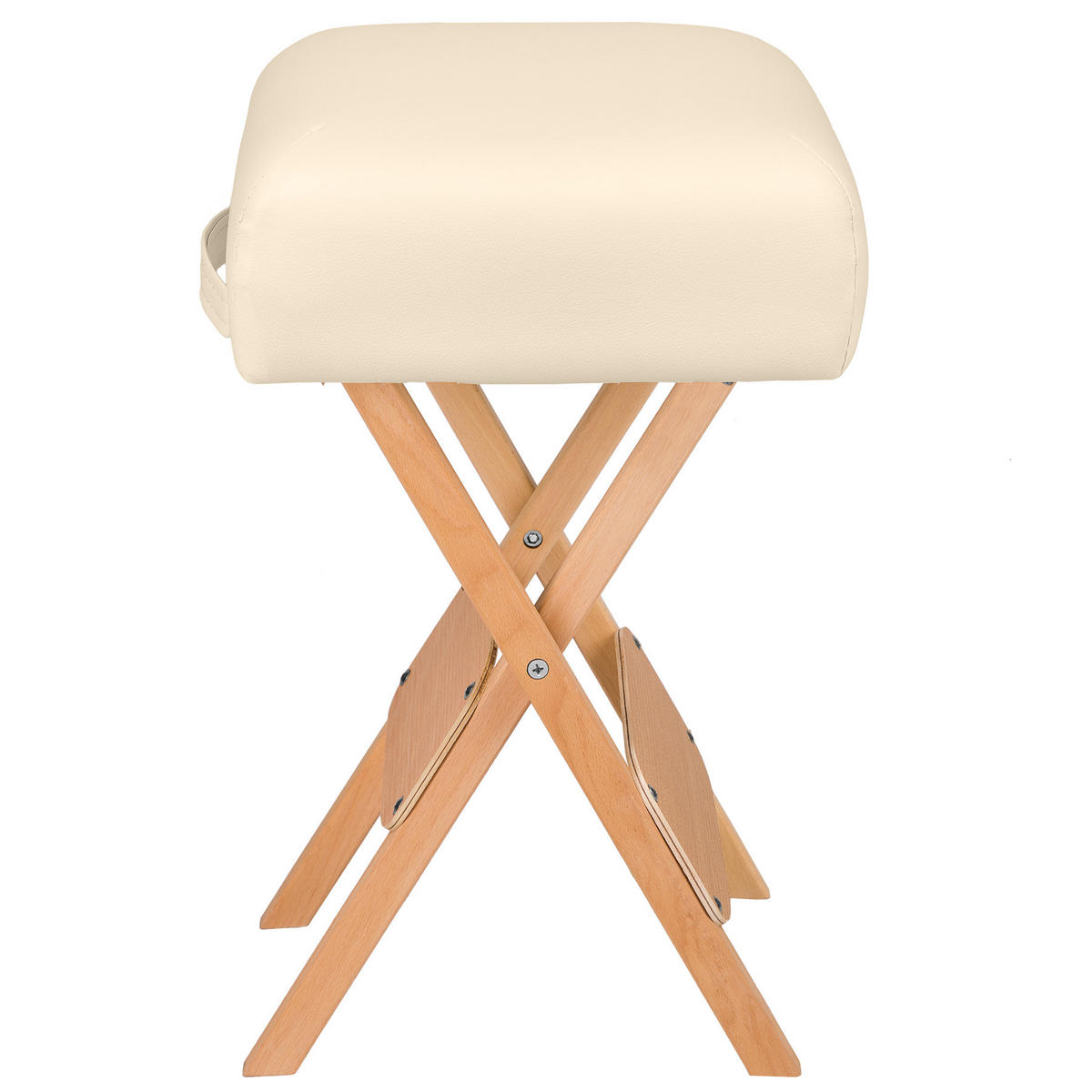 HOCKER mit 2 Lagerungsrollen, leichte Reinigung,beige - Beige, Textil (34/54/34cm) - tectake