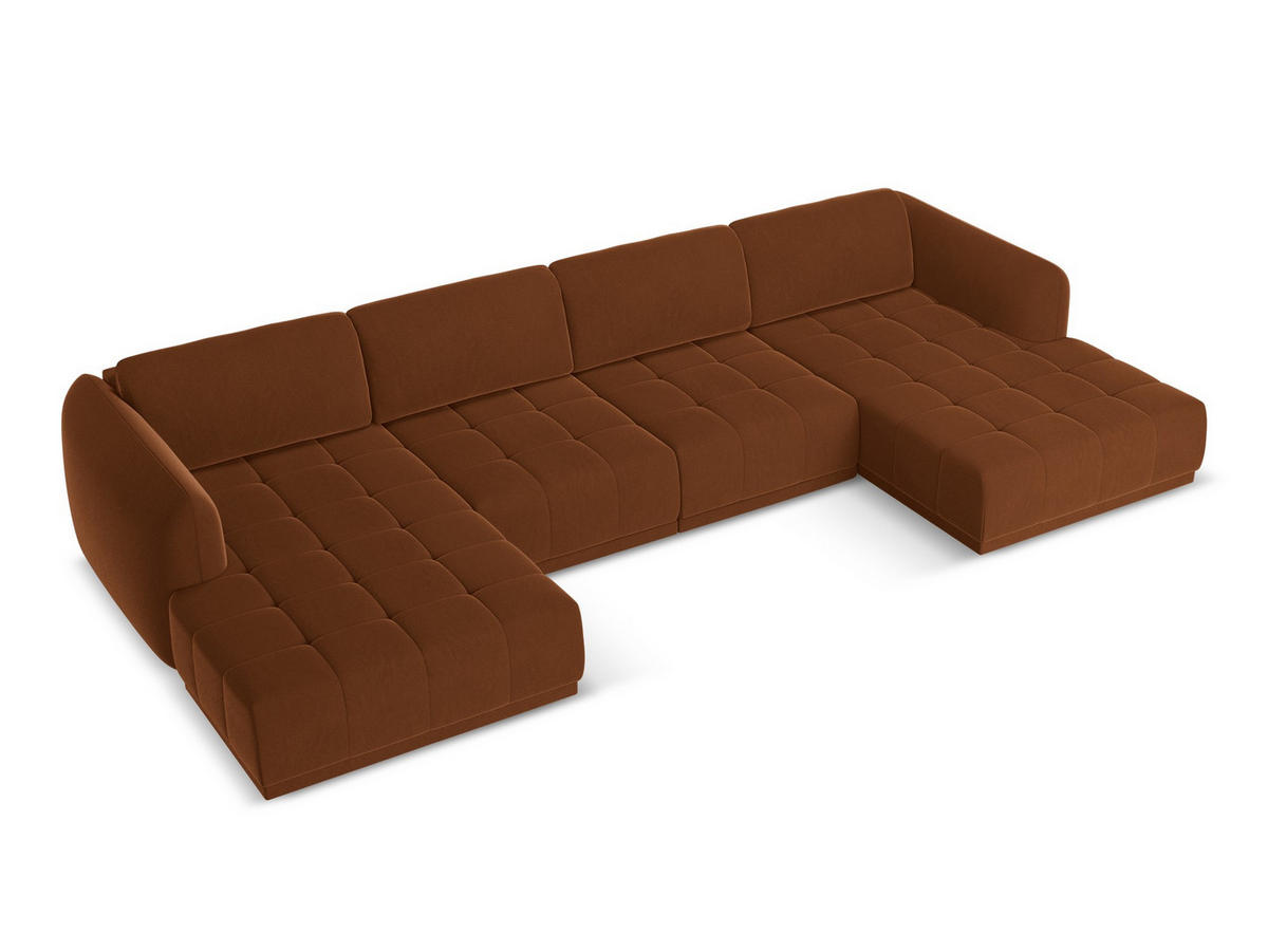 3-SITZER SOFA Samt Stoff Rot - Bordeaux/Rot, Kunststoff/Textil (210/74/105cm) - Makamii