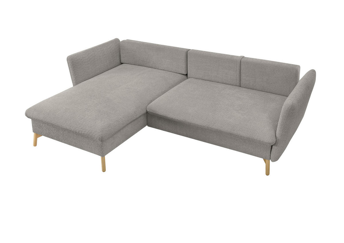 ECKSOFA S11 Ambriamo Hellgrau 258/91/167 cm Recamiere links - Hellgrau, Textil (167/258cm) - Livojo