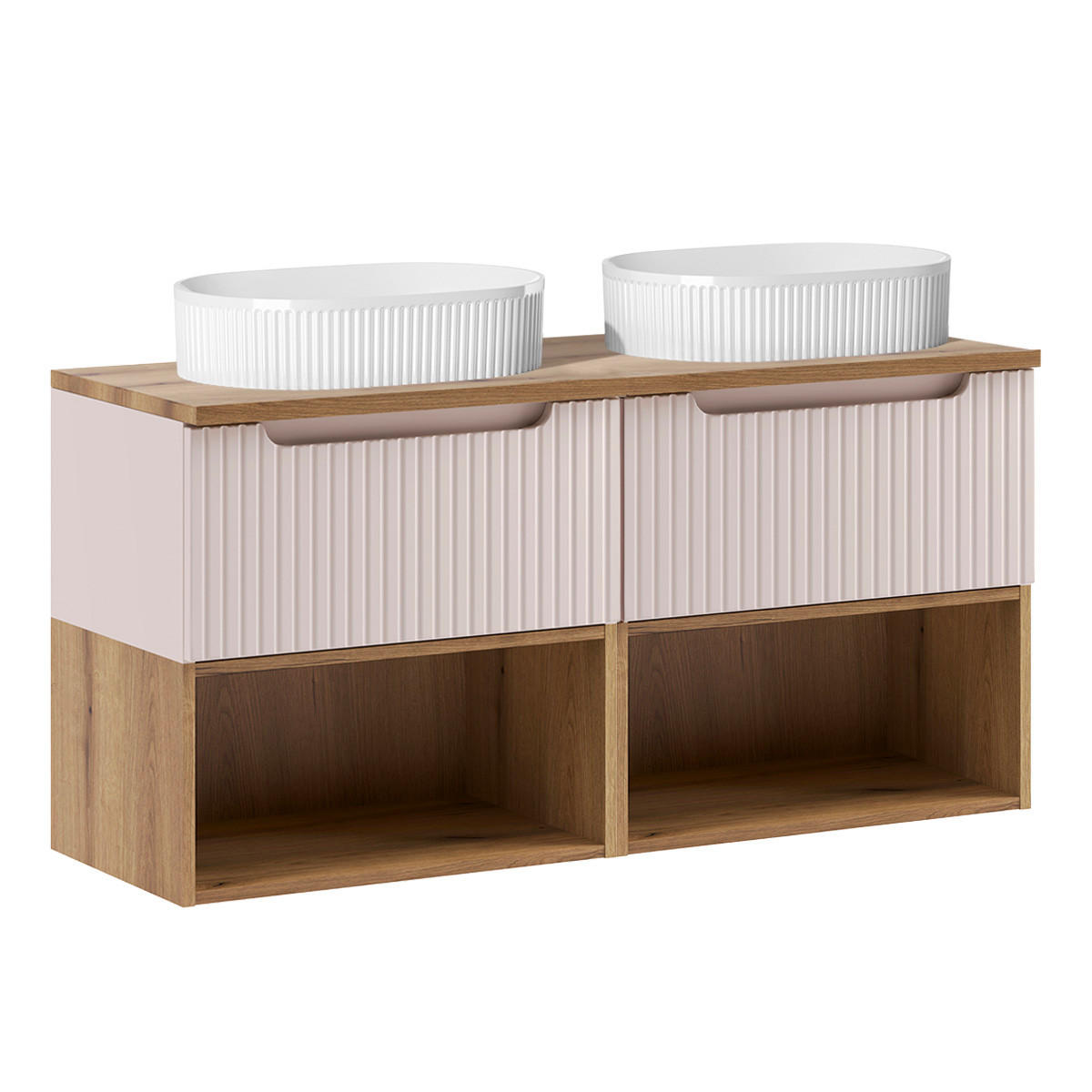 BADMÖBEL 120.4cm Riva 2er-Set Kaschmir - Beige, Holzwerkstoff (120.4/60/40cm) - Petits-meubles