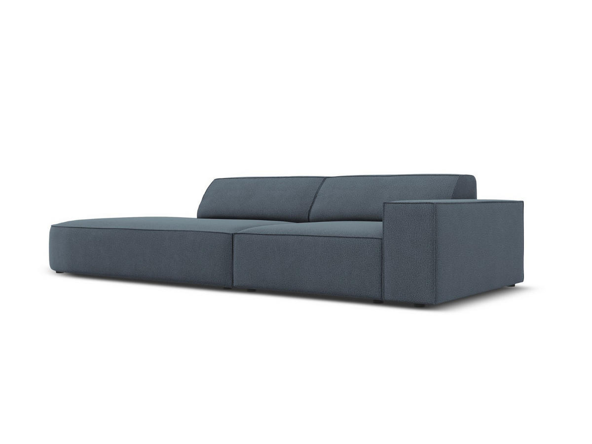 LINKES-SOFA Jodie aus strukturiertem Stoff blau 3 Sitzplätze - Blau, Textil (102/70/262cm) - Micadoni
