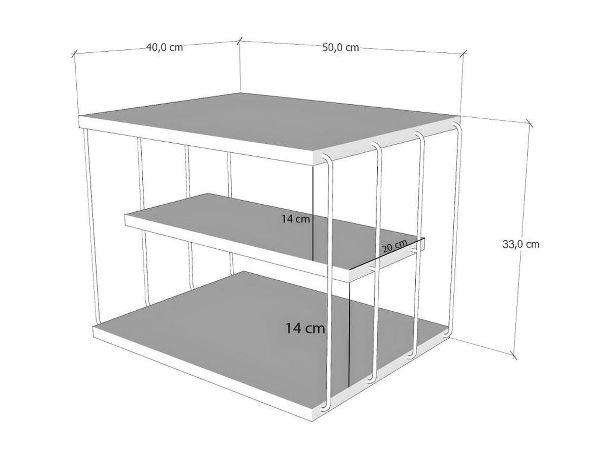 BEISTELLTISCH mit 1 Regal - Holzfarben & Schwarz - BRILENA - Naturfarben, Holz (50/40/33cm) - Vente-Unique