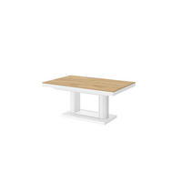 COUCHTISCH rechteckig Eiche Natur - Weiß Hochglanz 120/75/54 cm - Eichefarben/Weiß Hochglanz, Holzwerkstoff (75/120/54cm) - designimpex