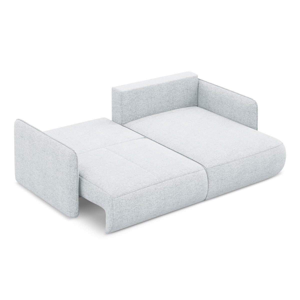 ECKSOFA mit Schlaffunktion Chenille Stoff Blau - Blau/Schwarz, Kunststoff/Textil (207/148cm) - LaMiaSofa