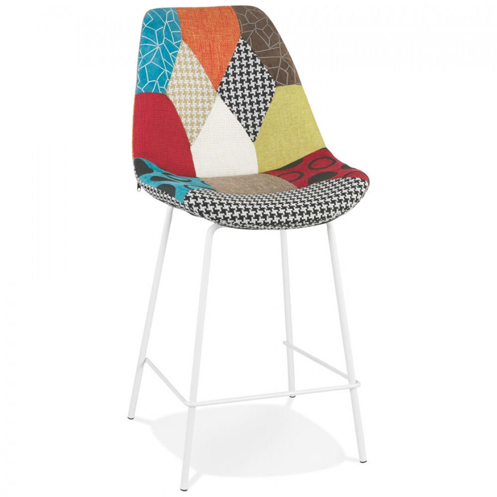 BARHOCKER mehrfarbig 45x105x49cm - Multicolor/Weiß, Textil/Metall (45/105/49cm) - AlterEgo