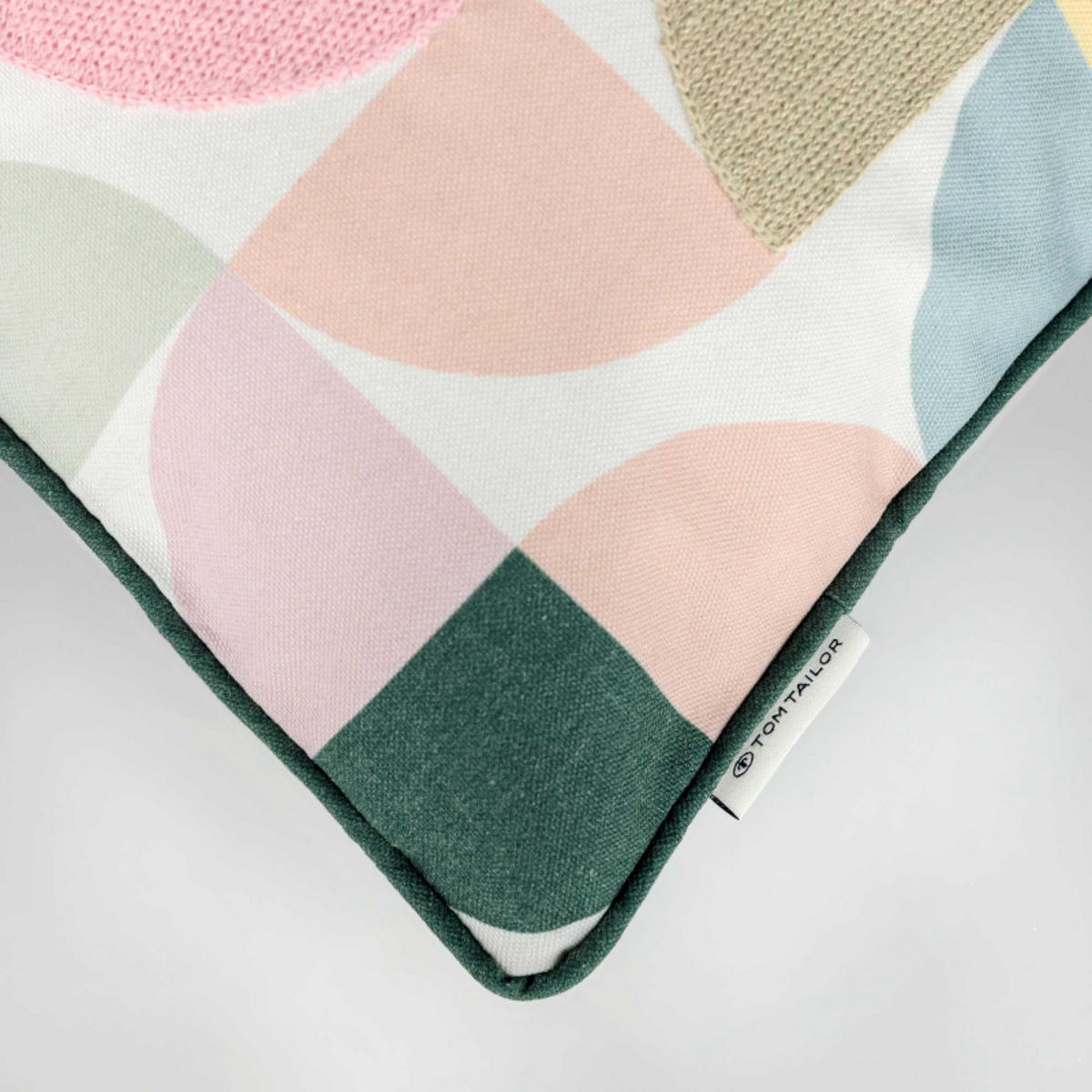 KISSENHÜLLE MOULDS - Grün, Textil (40/40cm) - Tom Tailor