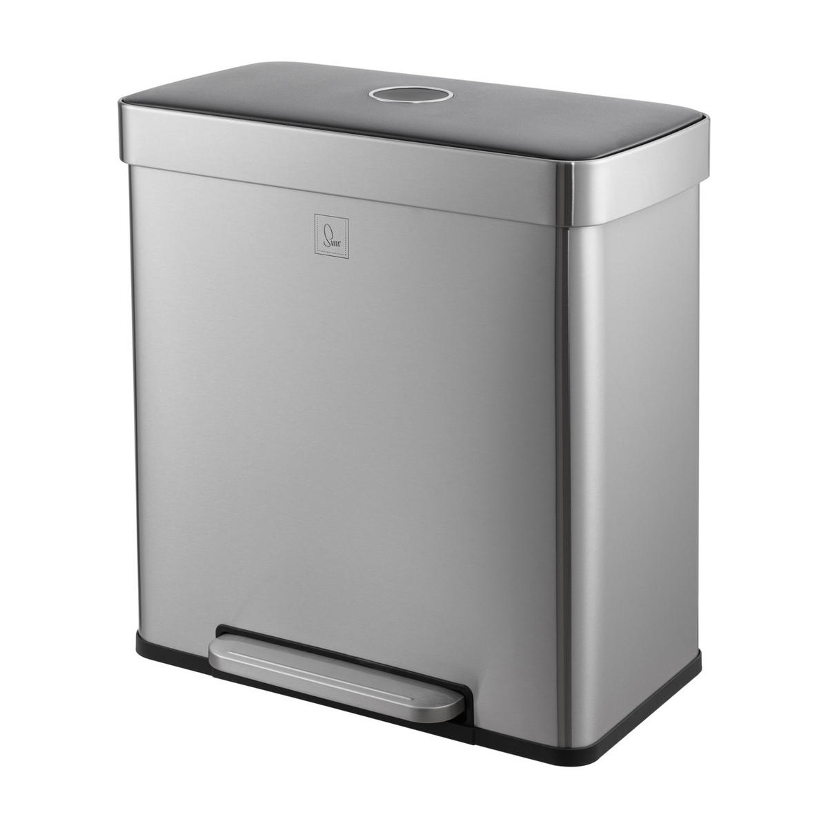 MÜLLEIMER LT2X30 60l Silber - Silberfarben, Metall (58/59.5/36cm) - SVITA
