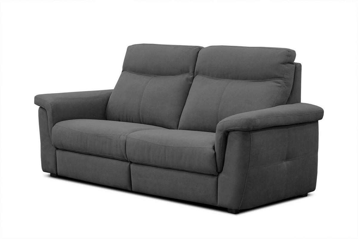 SOFA JONES 2-Sitzer mit 2 Relaxfunktionen, anthrazit - Anthrazit/Schwarz, Holz/Kunststoff (166/102/99cm) - Courtois Laville