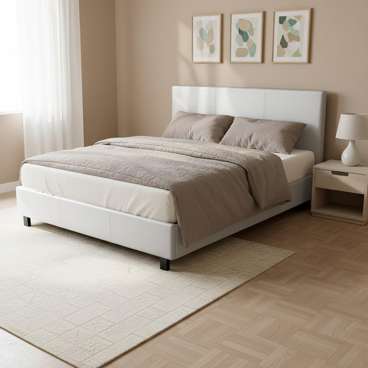 BETT 160x200 cm - Weiß - Weiß, Metall (160/200cm) - Weber Industries