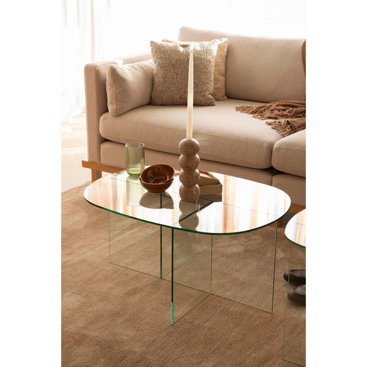 COUCHTISCH Linea Transparent - Klar, Glas (80/60/40cm) - Zuiver