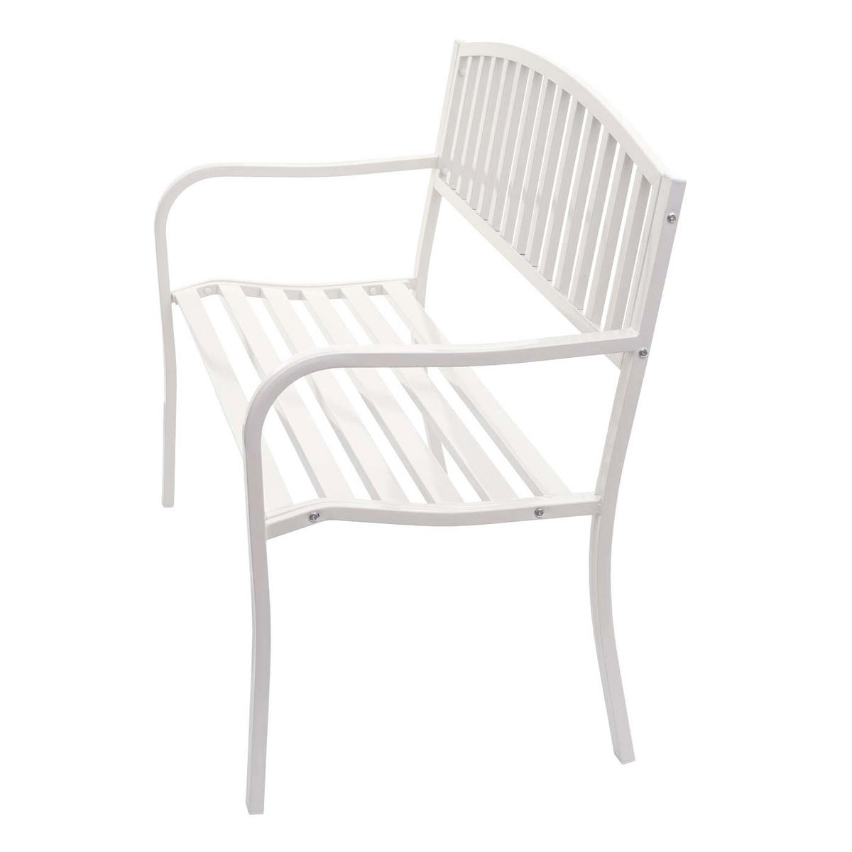 GARTENBANK Weiß - Weiß, Metall (128/87/58cm) - MCW