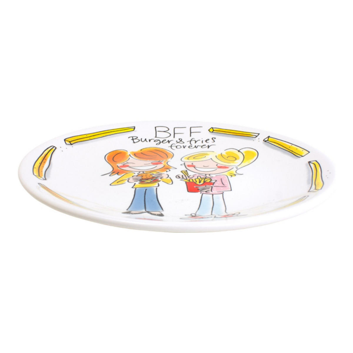 FRÜHSTÜCKSTELLER Beste Freundinnen in Bunt - 22cm - Multicolor, Keramik (21.8/21.8/2.5cm) - Blond Amsterdam