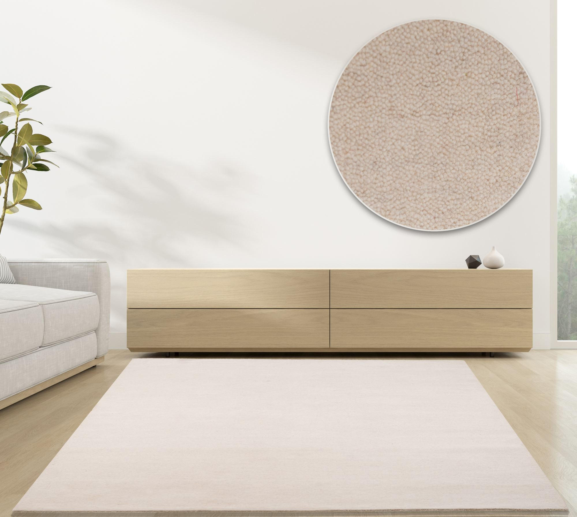 WEBTEPPICH Luxus Designerteppich 90x160 cm - Creme, Textil (90/160cm) - Rug and Roll