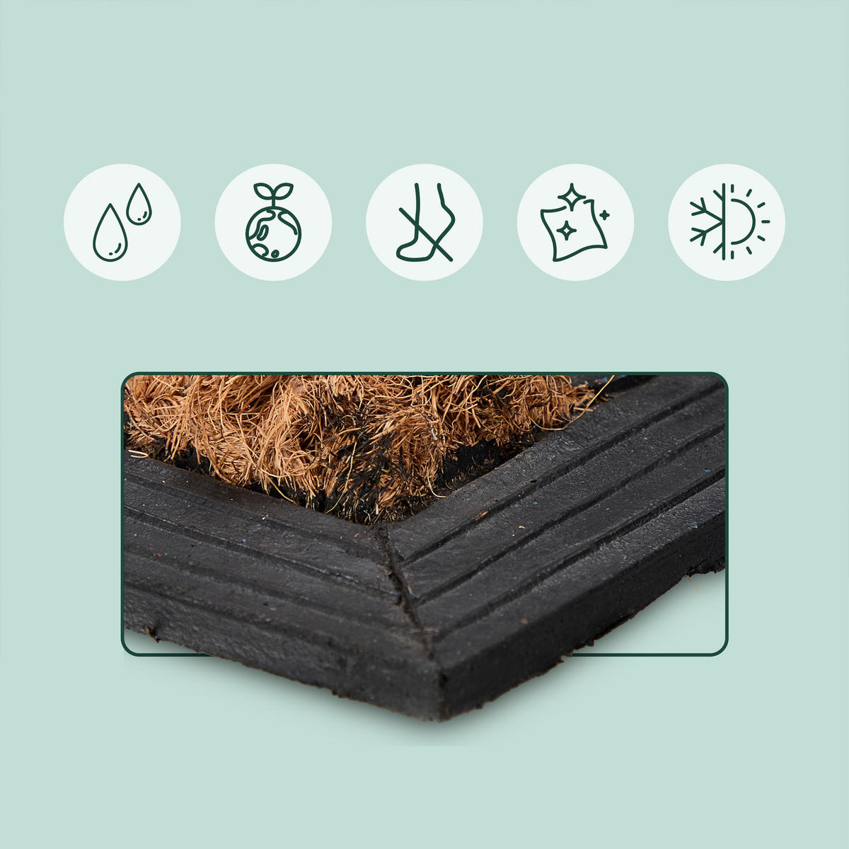 FUSSMATTE - Multicolor, Kunststoff/Textil (100/60cm) - Relaxdays