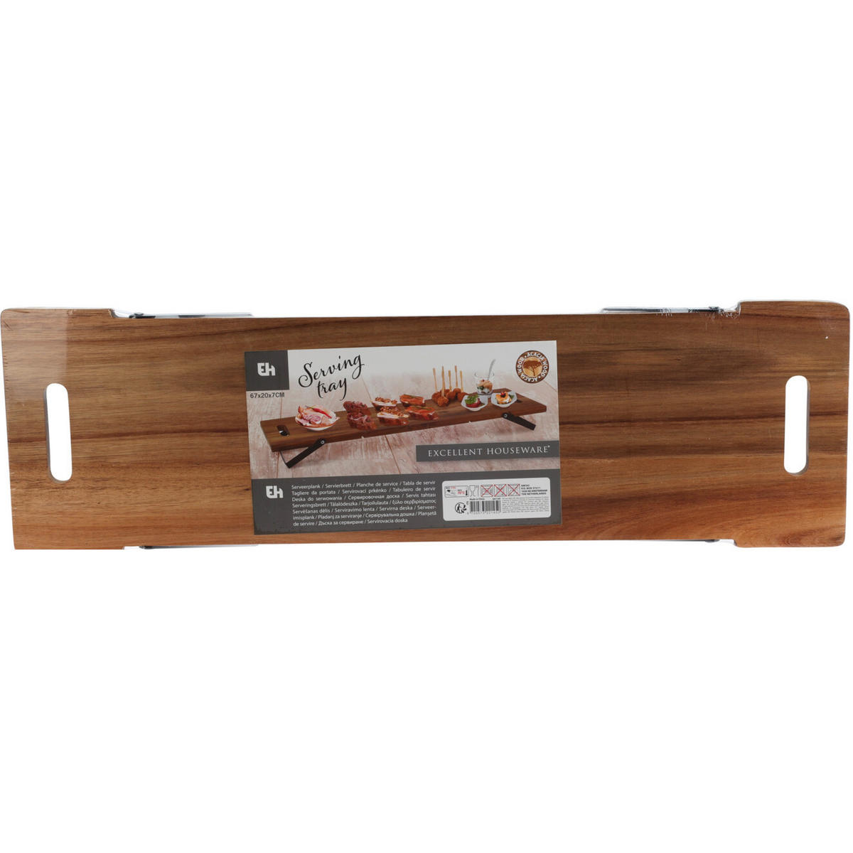 SERVIERTABLETT aus Holz rechteckig Braun 67,5/20/7 cm - Braun, Holz (20/7/67.5cm) - Excellent Houseware