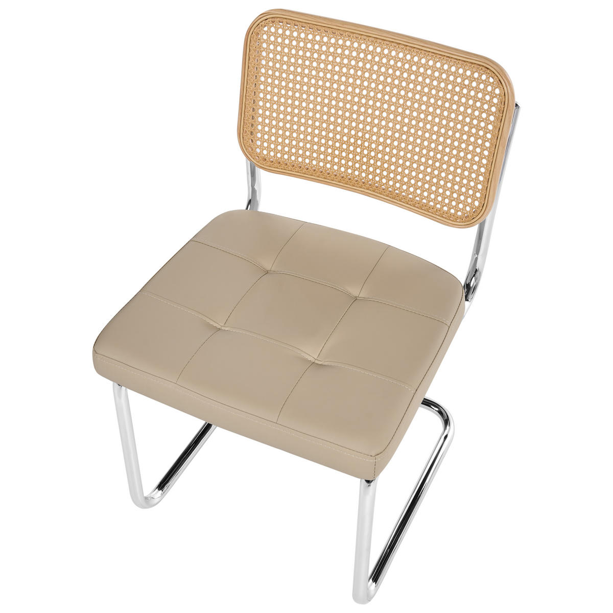 ESSZIMMERSTUHL 2er-Set Metall Taupe Ethete - Hellbraun, Kunststoff (49/83/54cm) - Beliani