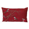 KISSENHÜLLE Beeren Vögel Baumwolle marsala 50/30 cm - Rot, Textil (30/50cm) - beties Heimtextil