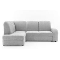 ECKSOFA VIBE L Links mit Schlaffunktion 129x205 Chenille Hellgrau - Hellgrau/Schwarz, Holz/Kunststoff (186/250cm) - Muffo