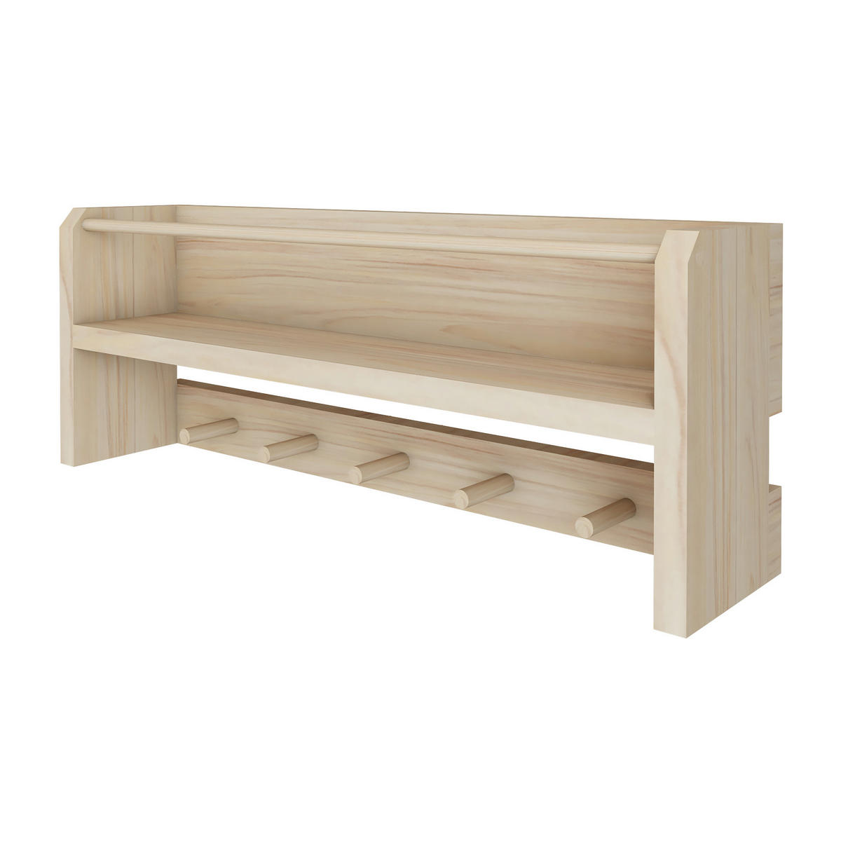 KINDERGARDEROBE Sundeved - Naturfarben, Holz (50/20/9cm) - [en.casa]