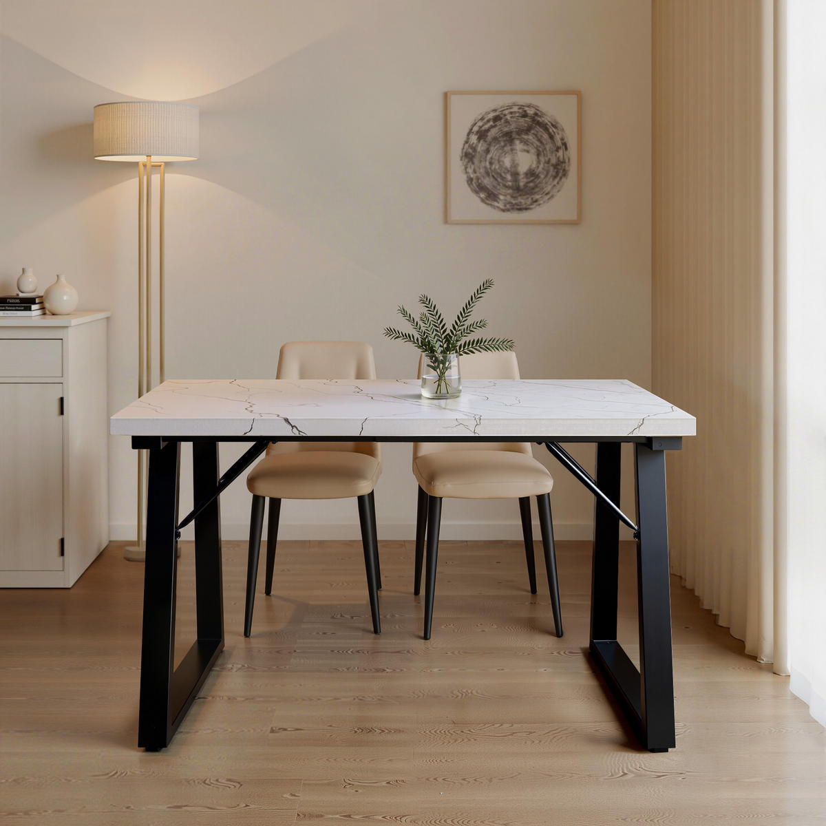 ESSTISCH in Holz, Metall 120/60/75cm - Schwarz/Weiß, Holzwerkstoff (60/120/75cm) - HOMAVO
