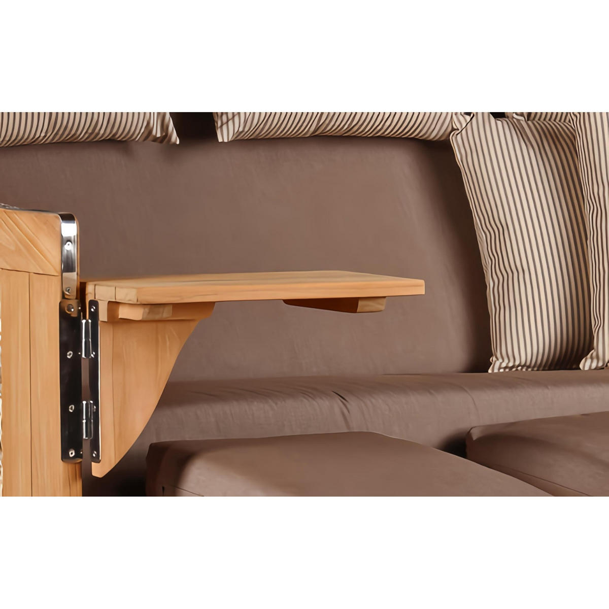 STRANDKORB XXL Baltikum mit Bullaugen - Taupe/Braun, Metall (170/170/95cm) - Mr. Deko