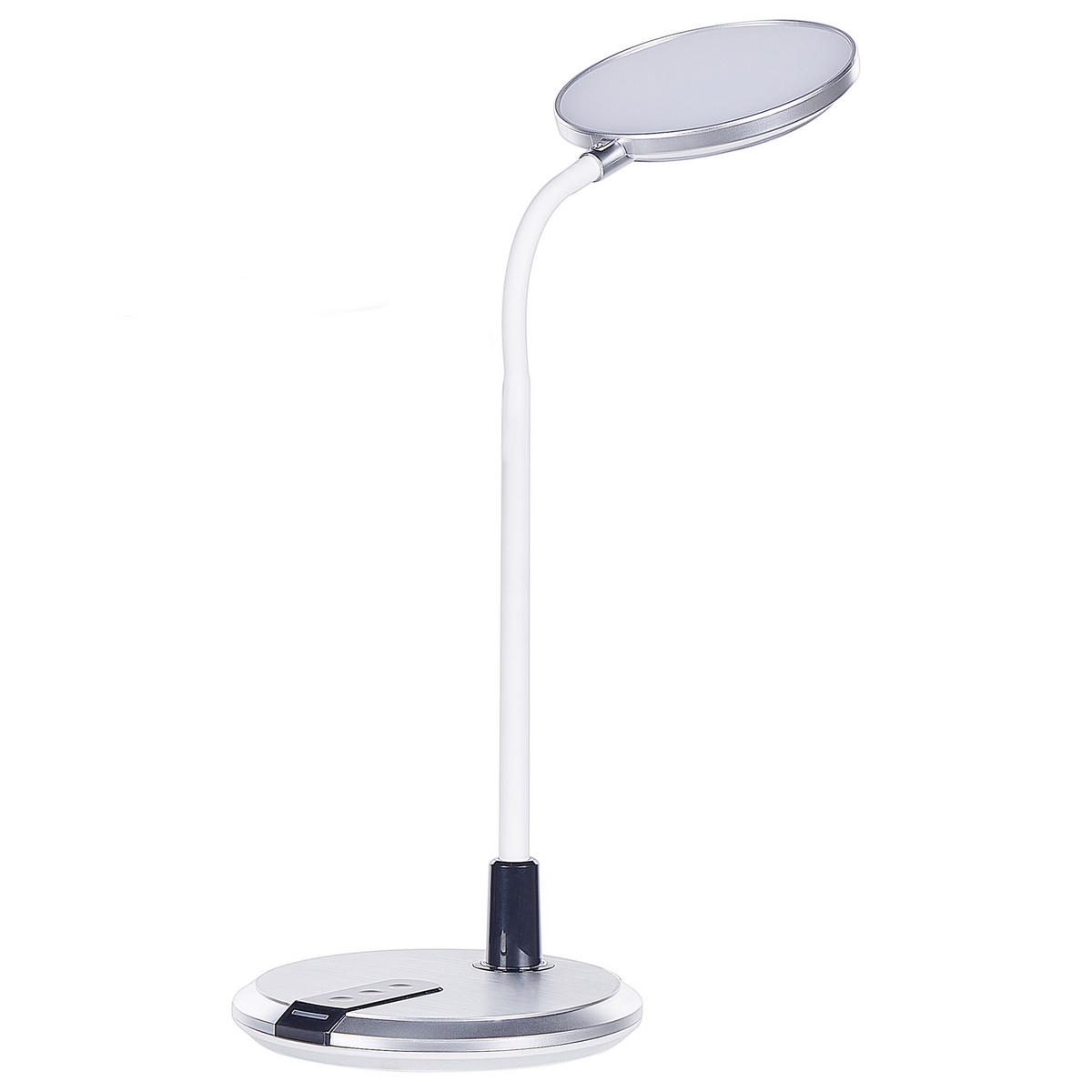 SCHREIBTISCHLAMPE Columba 19/19/43 cm - Silberfarben, Kunststoff (19/19/43cm) - Beliani