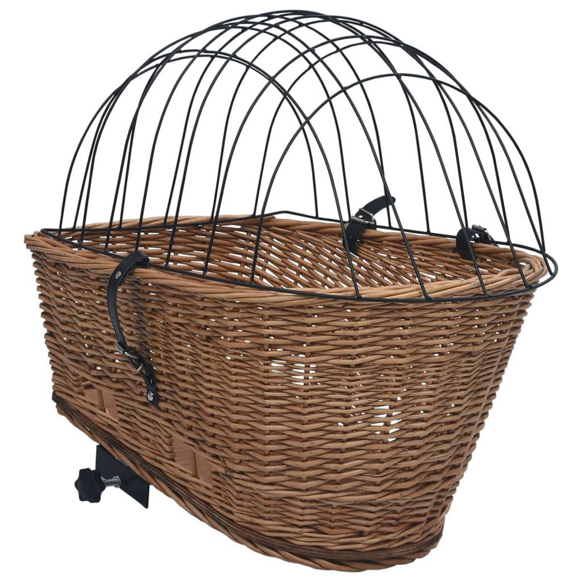 FAHRRADKORB Gepäckträger Mit Deckel 55/31/36 Cm Natur Weide - Braun, Naturmaterialen (31/26/55cm) - vidaXL