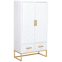 KLEIDERSCHRANK mit 2 türiger aus holz und metall 80x40x150 cm - Weiß, Holz (80/150/40cm) - Wanderlust