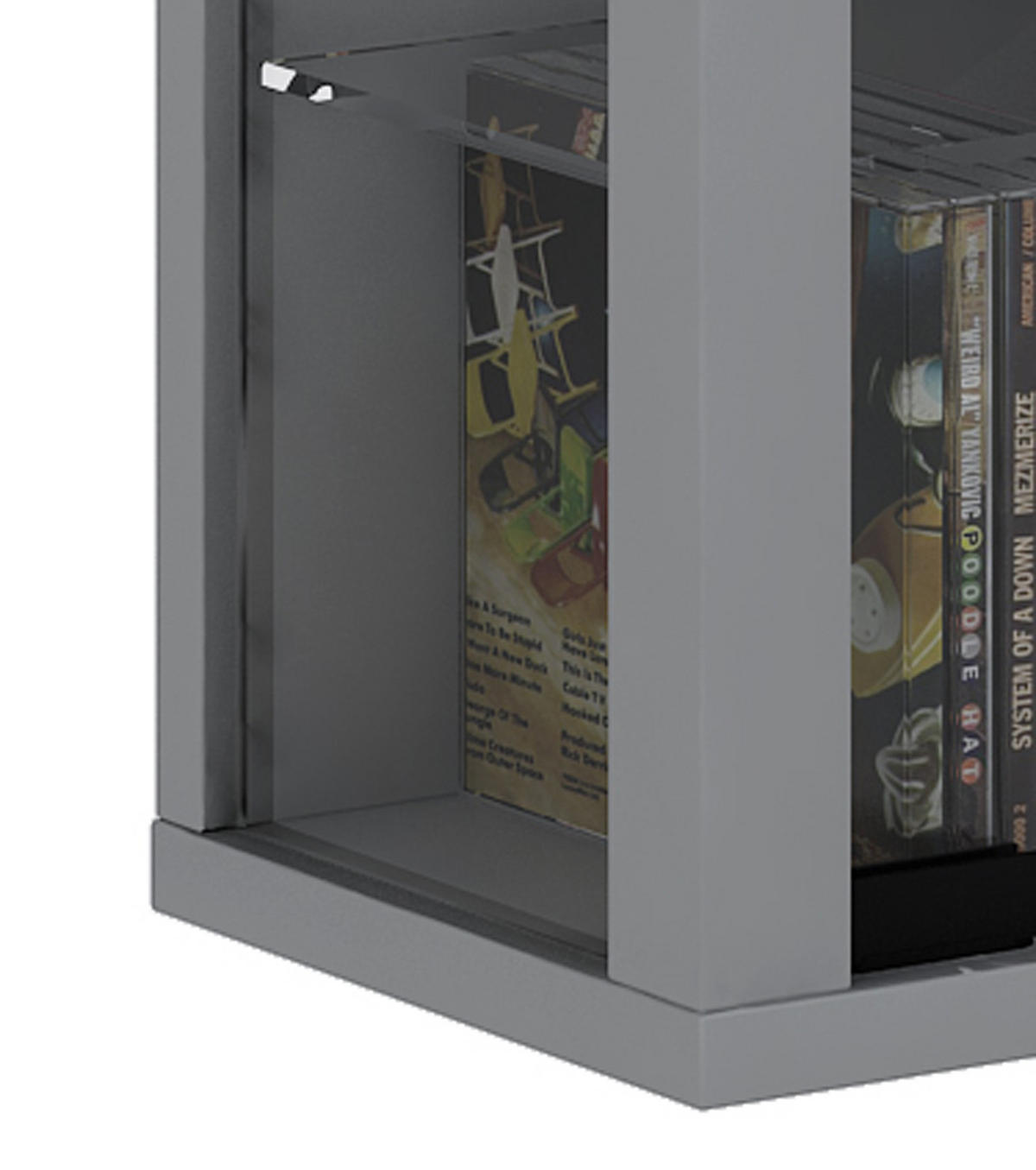 VITRINENSCHRANK Silber - Silberfarben, Holzwerkstoff (59/113/18cm) - ebuy24