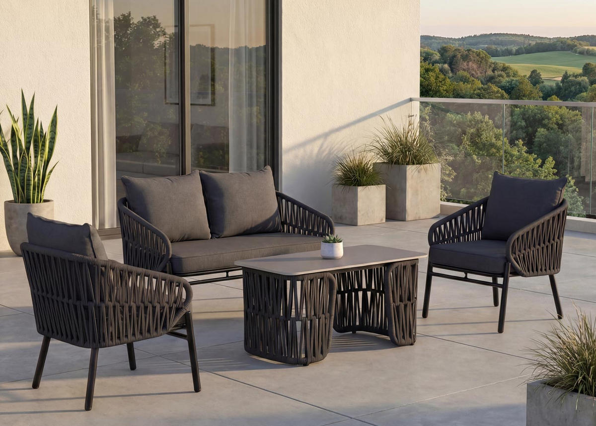 GARTENBANK Anthrazit - Anthrazit, Metall (116/83/65cm) - MCW