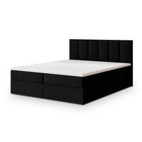 BOXBETT MERIL 160x200 cm mit Matratze und Topper - Schwarz - Schwarz, Holz (160/200cm) - MASSENO