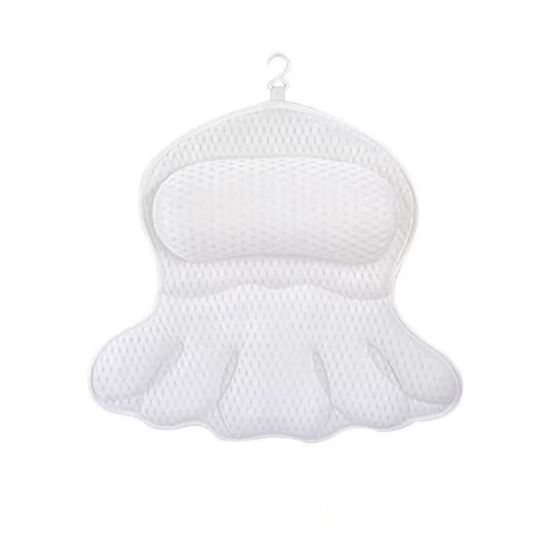 BADEKISSEN – 42 x 46 x 7 cm – Weiß - Weiß, Textil (42/21cm)
