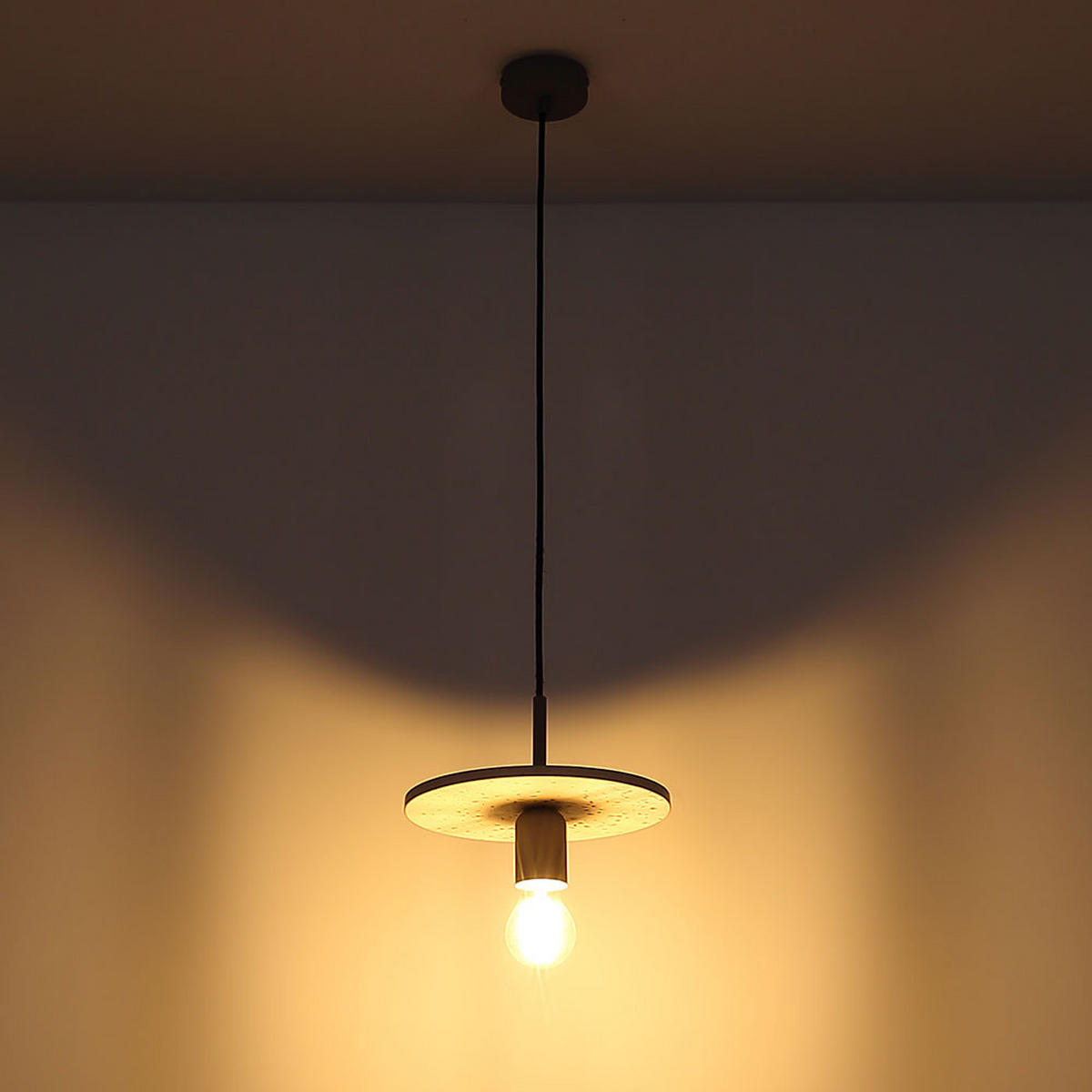 HÄNGELEUCHTE Metall Grau Terrazzo-Steinoptik - Grau, Metall (23/23/120cm)