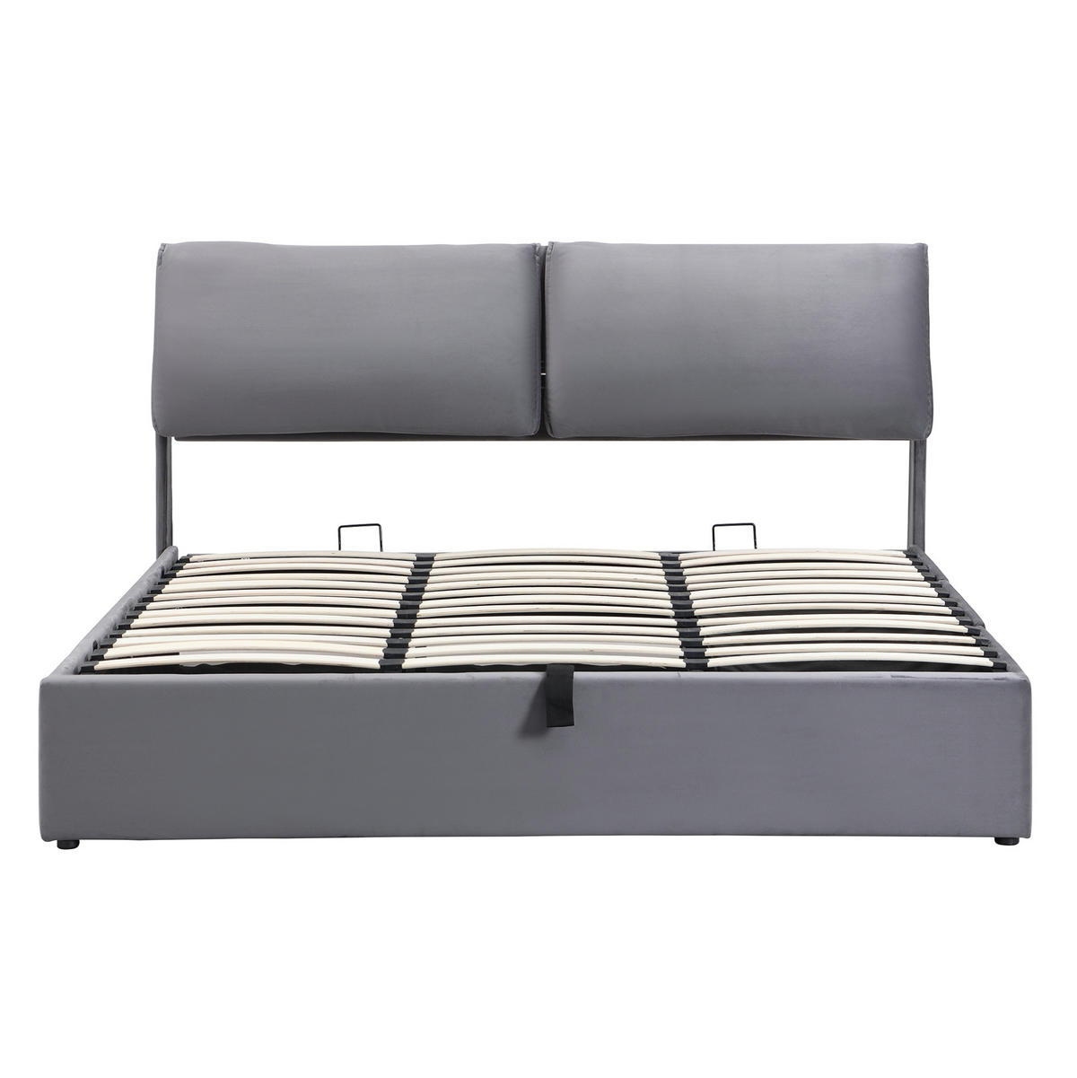 ČALÚNENÁ posteľ, 160/200 cm, zamat sivá, s hydraulickým úložným priestorom a 3 zásuvkami - sivá, textil (160/200cm) - BEAOK