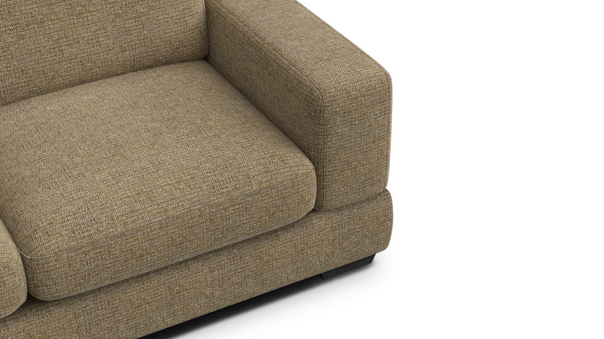 SOFA OTTO 3-Sitzer, taupe - Taupe/Schwarz, Holz/Textil (201/89/98cm) - Courtois Laville