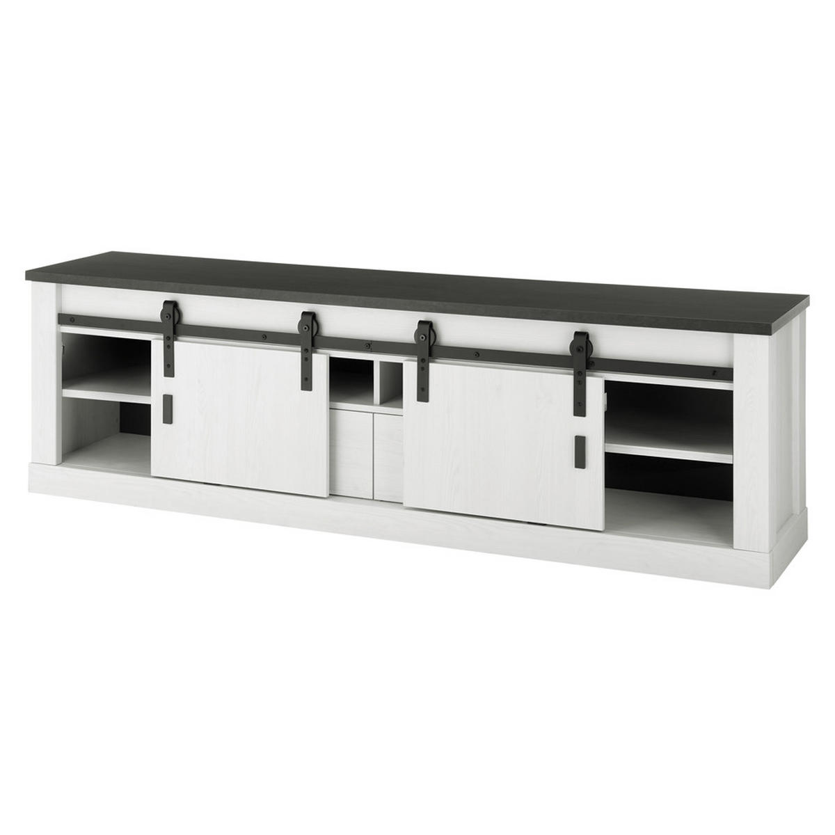 LOWBOARD Shelton-61 - Weiß, Holzwerkstoff (201/61/43cm) - Lomado