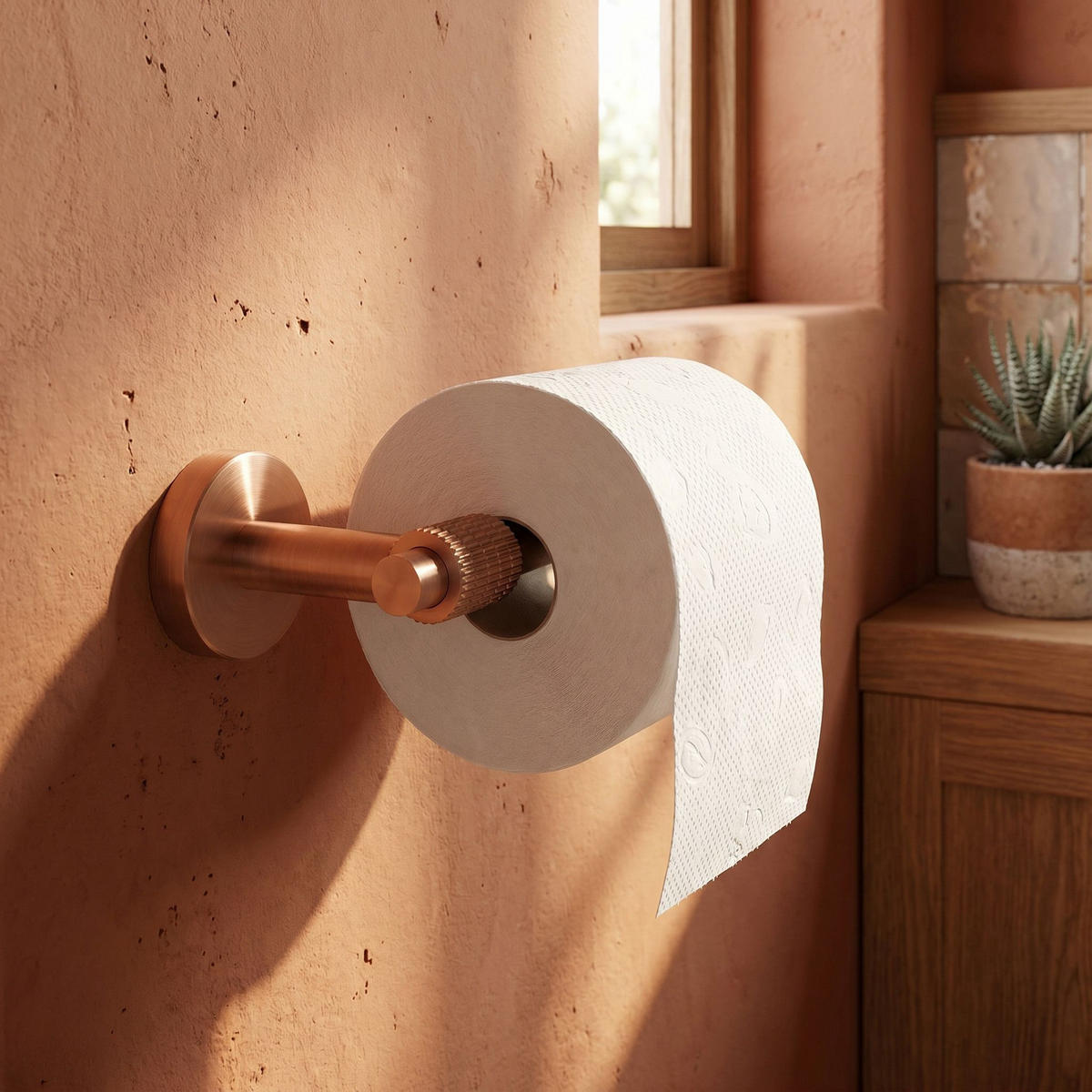 HALTER Für Toilettenpapier Rea 29105 Riwon Brush Copper - Kupferfarben, Metall (16/5/8.5cm) - REA