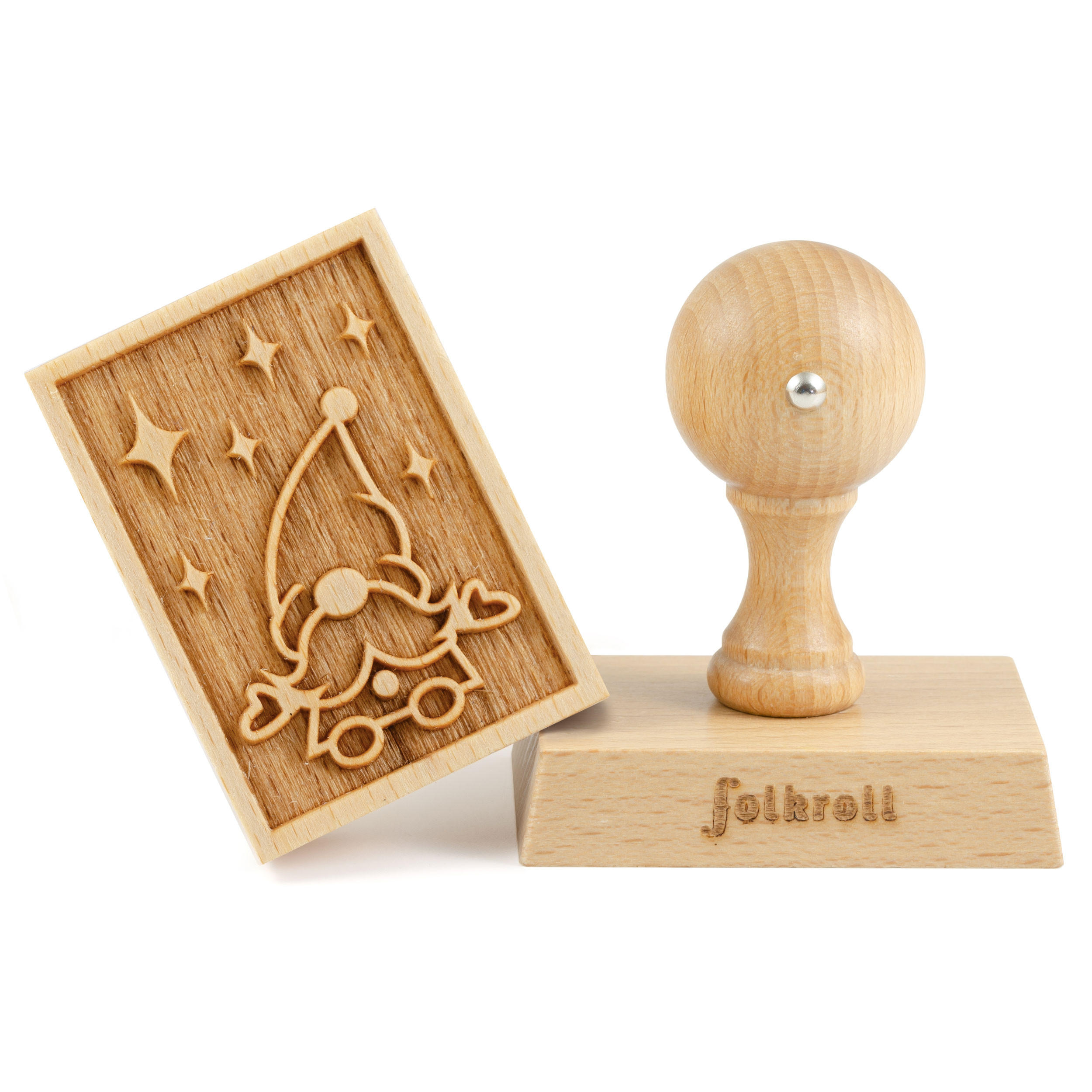 MOTIV-KEKSSTEMPEL Wichtel, 70x50 mm, Buchenholz - Braun, Holz (7/7.7/5cm) - Folkroll