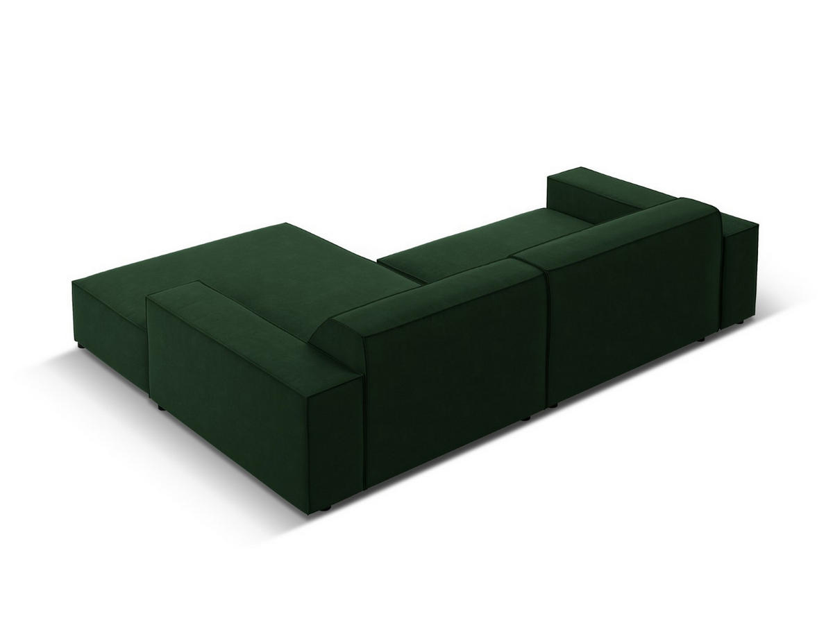 MODULARES-ECKSOFA rechts Jodie aus Samt flaschengrün 3 Sitzplätze - Dunkelgrün, Textil (166/224cm) - Micadoni