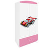 KINDERKLEIDERSCHRANK Rennwagen - Hellrosa, Holzwerkstoff (90/175/52cm) - RAUMHIRSCH FURNITURE
