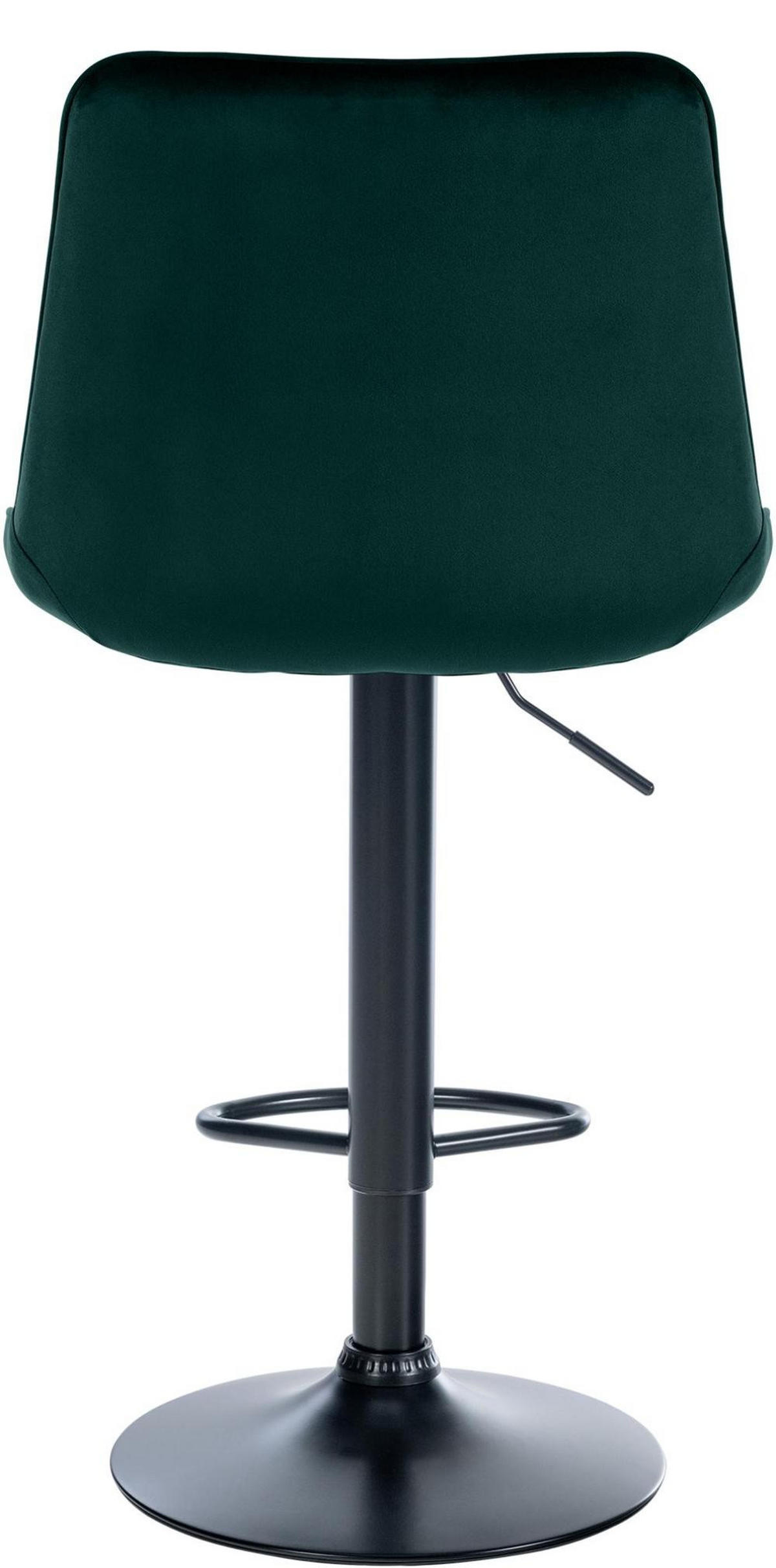 BARHOCKER 2er Set Samt grün - Schwarz/Grün, Textil/Metall (49.5/91/50cm) - CLP