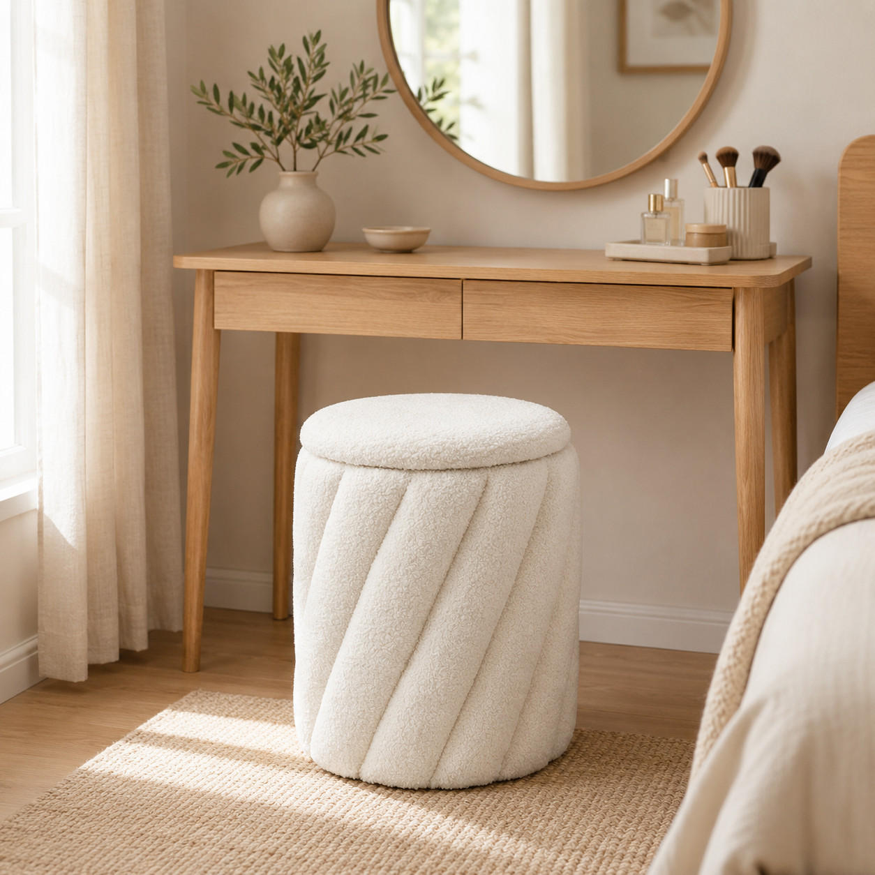 Hometopia Hocker Weiß 40x45.5x40 cm