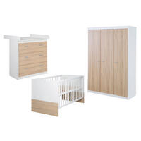 BABYZIMMER-SET Gabriella, mit schmaler Wickelkommode, 3-teilig - Multicolor, Holzwerkstoff (76/80/142cm) - Roba