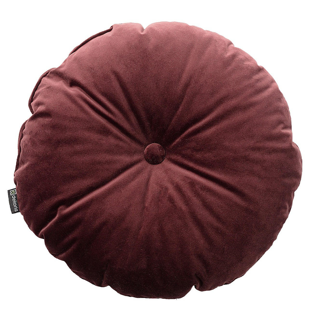 KISSEN Velvet rund, bordeaaux, 37cm - Rot, Textil (37cm) - Dekoria