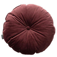 KISSEN Velvet rund, bordeaaux, 37cm - Rot, Textil (37cm) - Dekoria